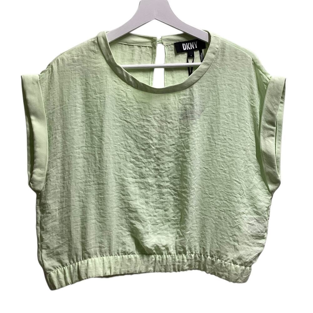 DKNY crop top elastic waist light green size small